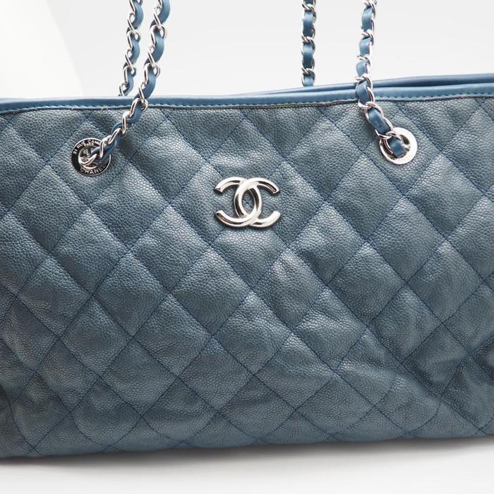 Chanel blue bag caviar leather