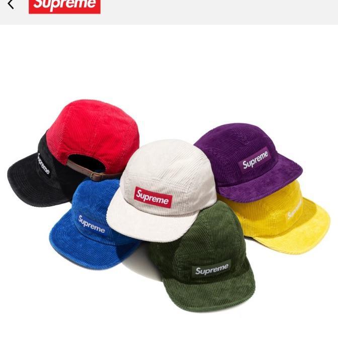 baru !!! Supreme Corduroy camp cap black murah