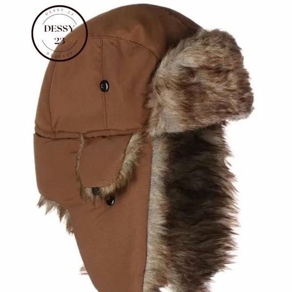 baru !!! Topi ushanka rusia topi musim dingin bulu tebal hangat original import murah