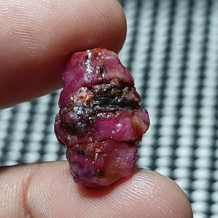 natural pinkish red ruby corundum