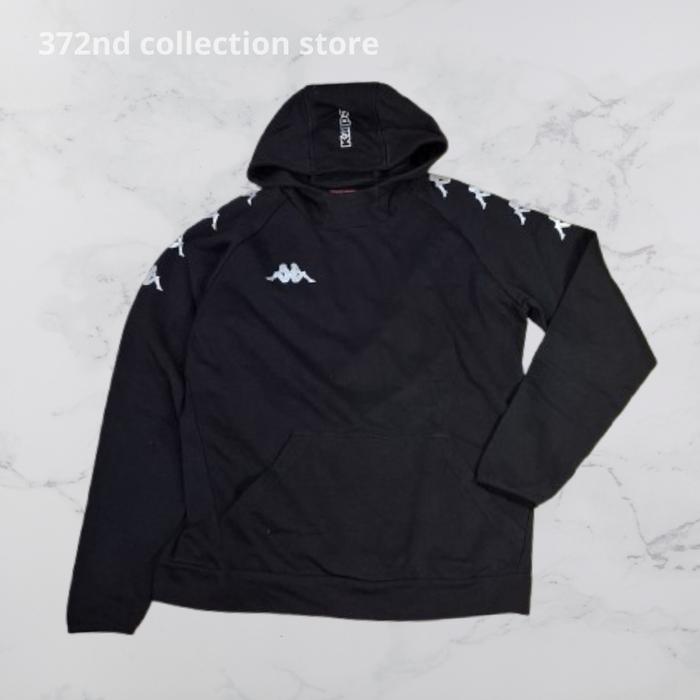 Jaket Hoodie Kappa Black Original Katun Polyester Casual & Sporty