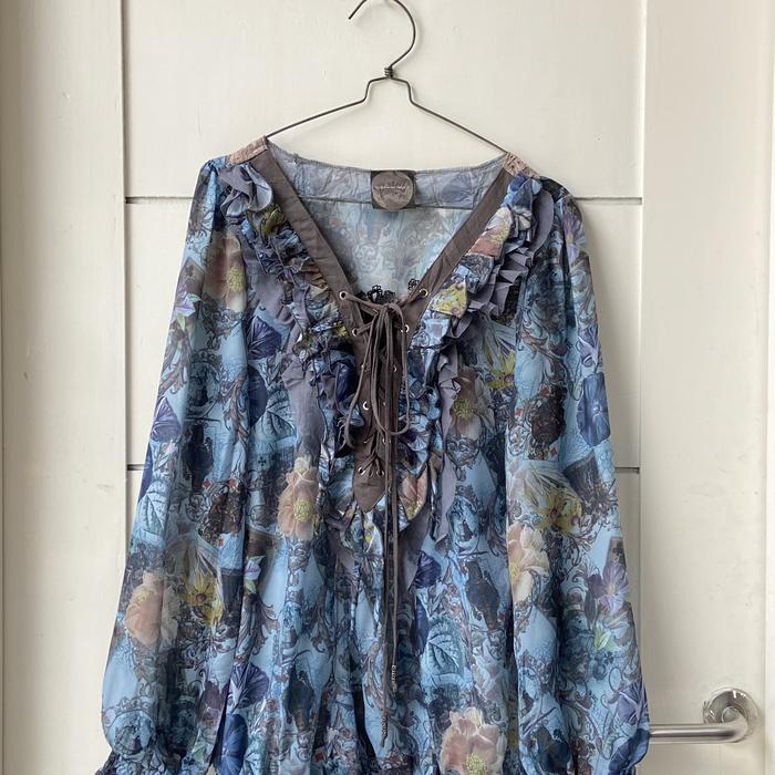 OZZ ANGELO Flower Motive Blouse