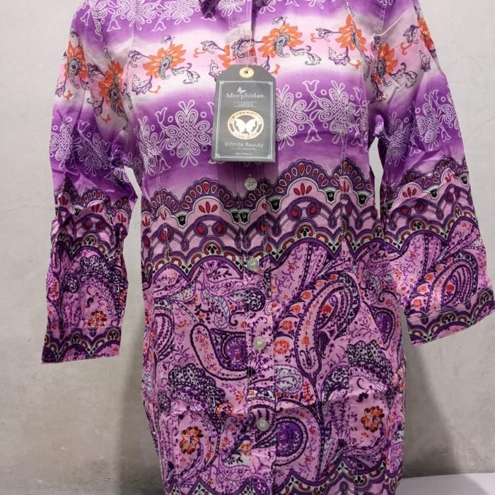 Promo Blouse Kemeja Baju Wanita Mpd Emba Size S, M Batik Ungu