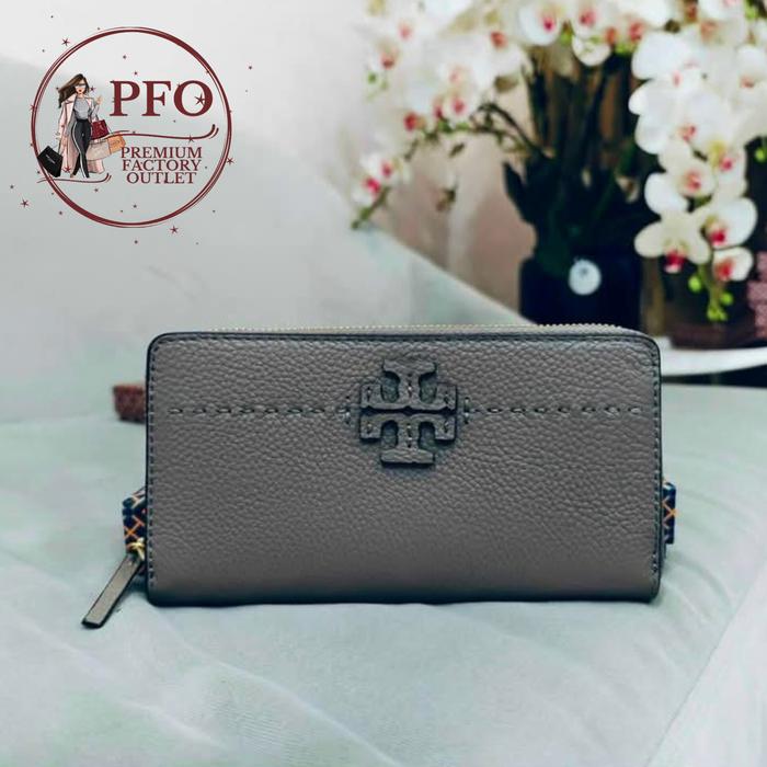READY STOCK DOMPET 41847 McGraw Zip Continental Wallet Silvermaple