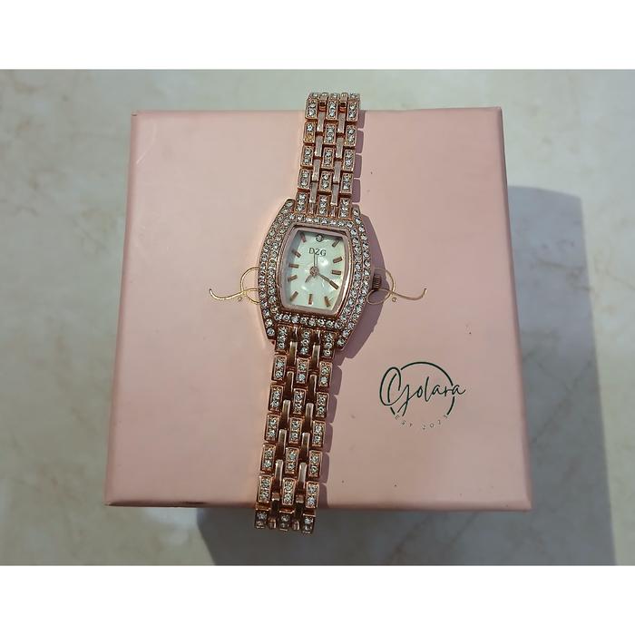 Jam Tangan Cantik Warna Rose Gold Wanita DZG
