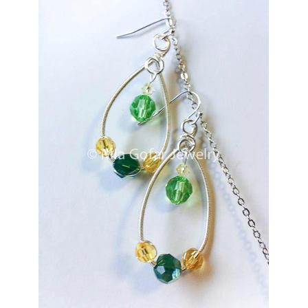 Anting Bandul aneka manik : Manik Gelas Ceko| Manik Swarovski | Mutiara Kristal | Milefiori | Manik 