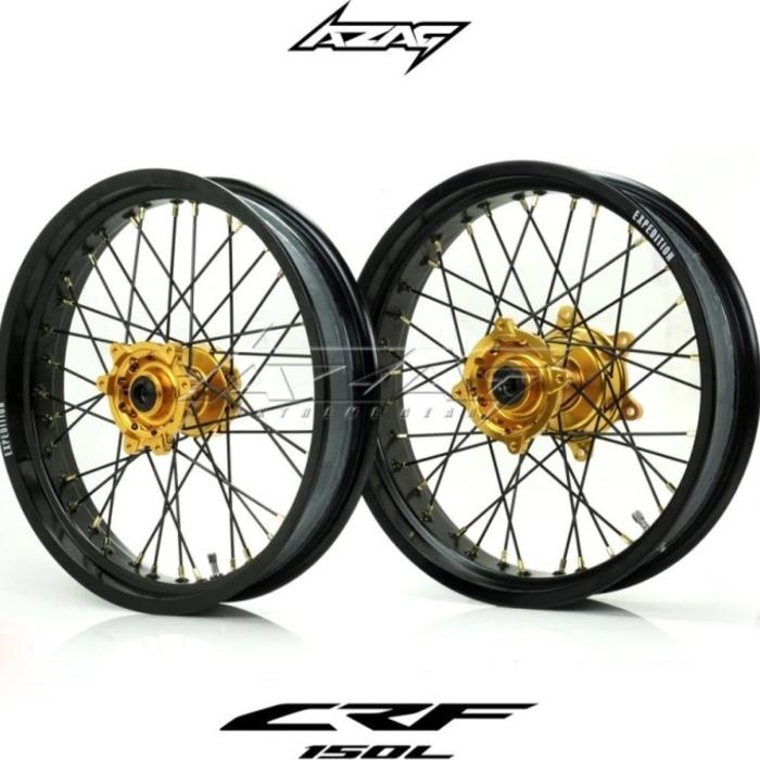 VELG SET SUPERMOTO CRF 250 RALLY CRF150L EXPEDTION TROMOL CNC TUBELESS