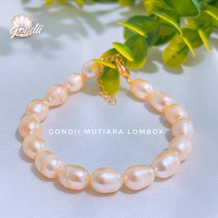 Gelang Mutiara Asli - Gelang Mutiara Lombok - Gelang Mutiara Peach