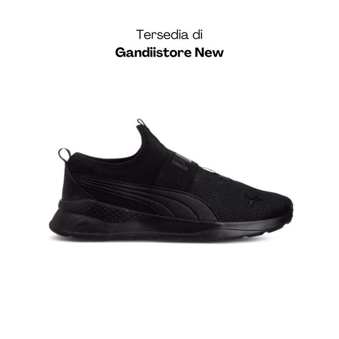 Sepatu Slip On Puma Anzarun Lite Slipon 387599 01 Full Black Original