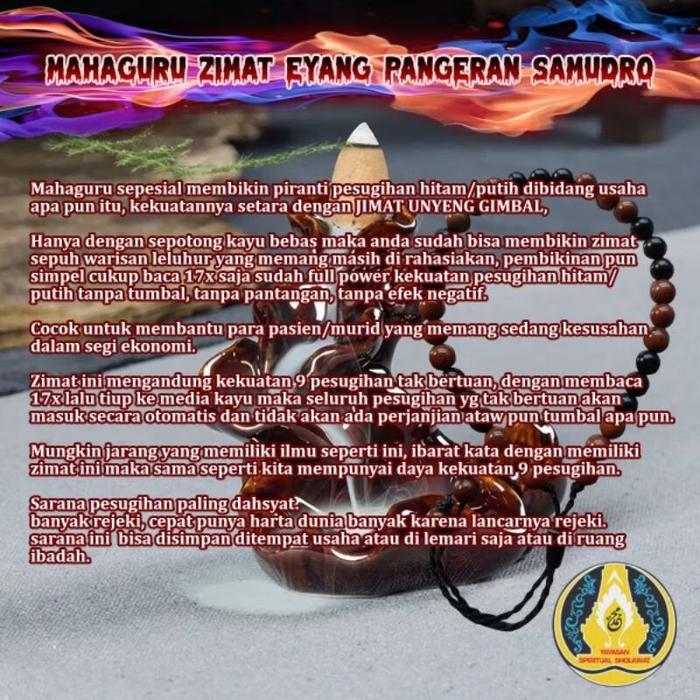 Asmak ilmu Mahaguru Zimat Eyang Pangeran Samudra Bebas Dipakai Pengguna Semua Agama