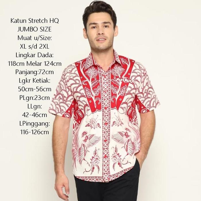 Atasan Batik Kerah Kemeja Pria Dewasa Remaja Top Hem Kancing Depan Lengan Pendek Baju Kerja Cowok La