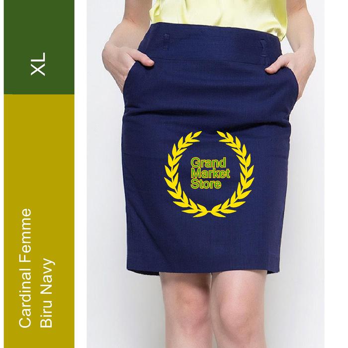 Rok Pencil Cardinal Femme Cardinal Femme Rok Biru Navy (XL) Cardinal Femme Rok Span Pendek Rok Wanit