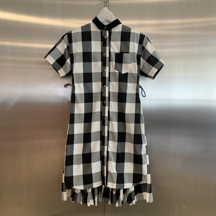SACAI Black And White Checked Dress