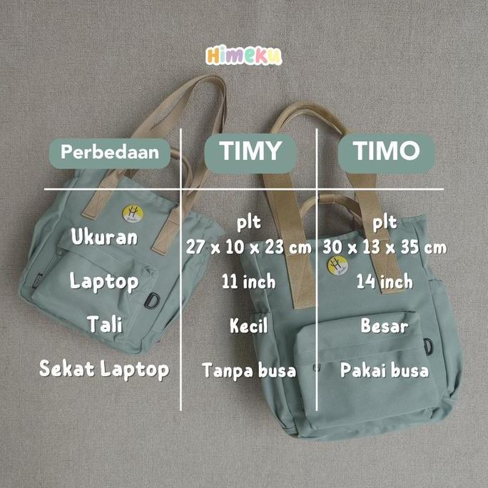 Himeku TIMY MINI 3 in 1 Totepack - Tas Kecil Multifungsi - Backpack Totebag Handbag - Ransel Kanvas