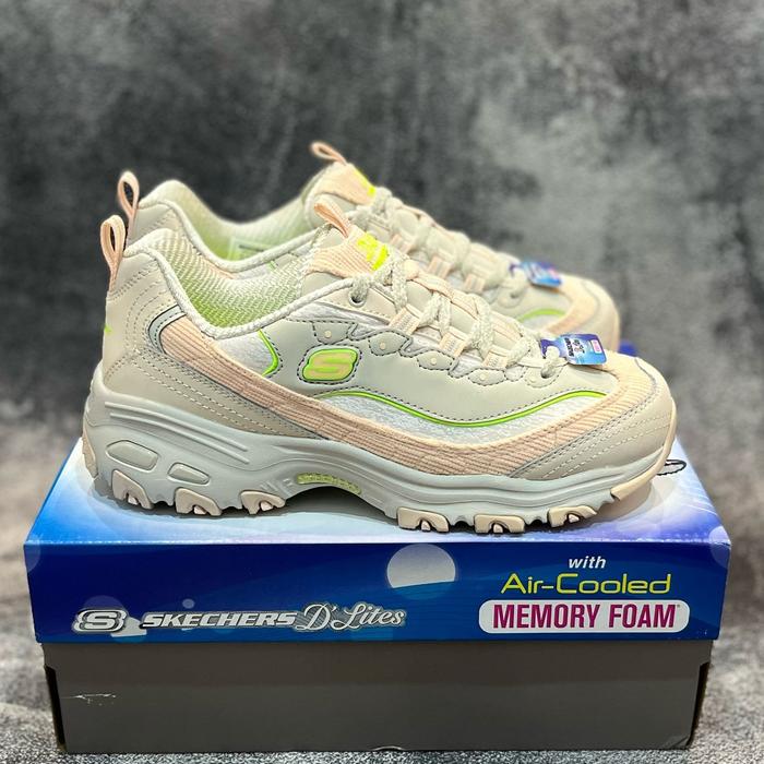 Skechers D'lites Corduroy Chic Natural Multi Women’s Shoes Original 150242NTMT