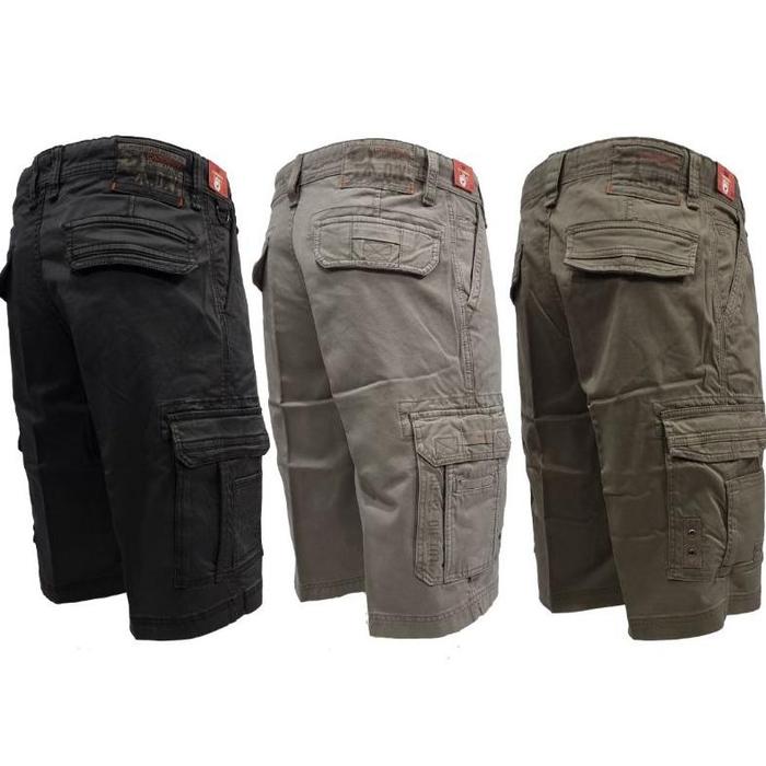 Ready Celana Cardinal Cargo/Gunung Pendek Original Warna Hitam Loreng Dan Hijau Army 3/4 Original - 