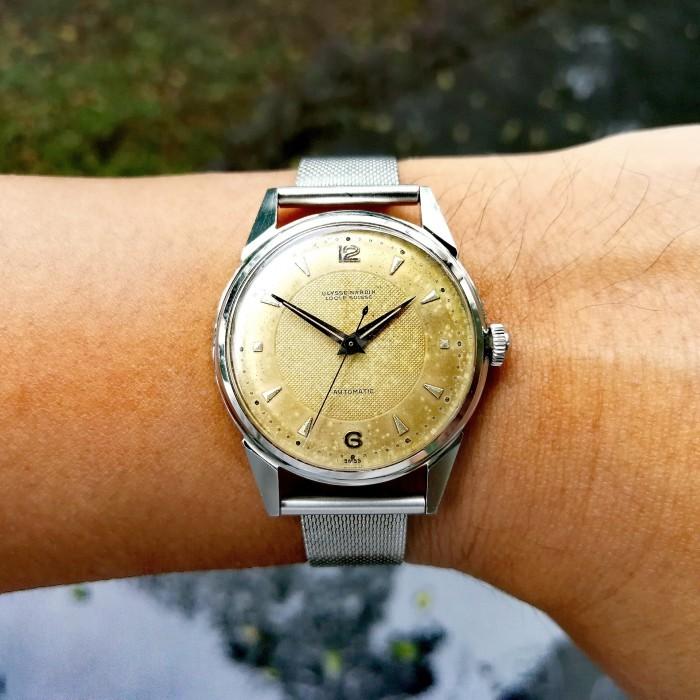 50s Vintage Ulysse Nardin chronometer Calatrava Automatic patina Cappuccino dial Nice Condition