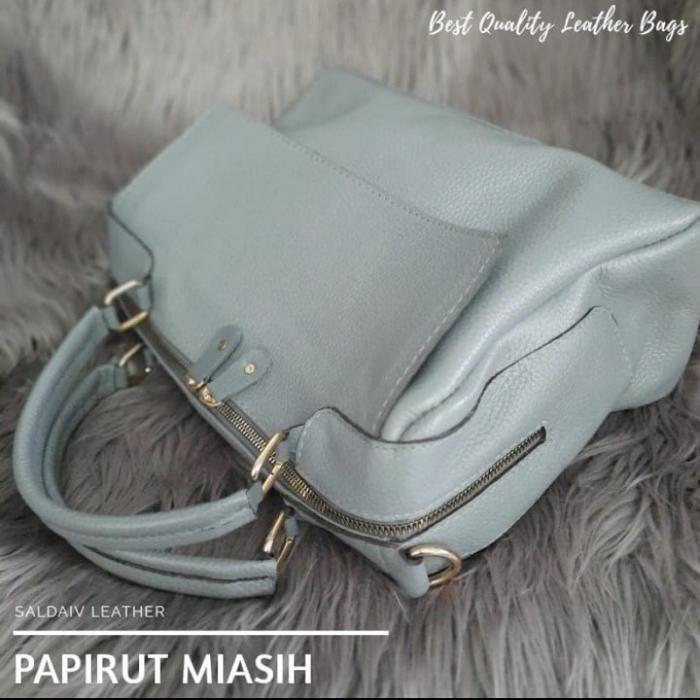 [Size L] tas wanita kulit sapi asli Garut papirut - motif kulit jeruk