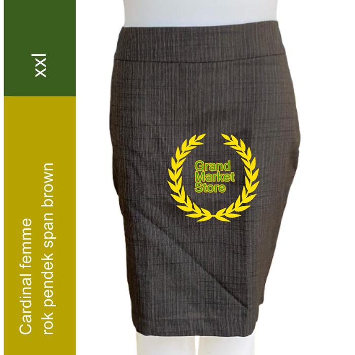 Rok Pencil Cardinal Femme Cardinal Femme Rok Brown ( XXL ) Cardinal Femme Rok Span Pendek Rok Wanita