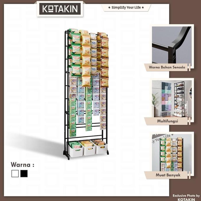 Rak Chiki Jualan Display Toko Jajan Susun Multi Layer Kokoh Tempat Dagangan Warung