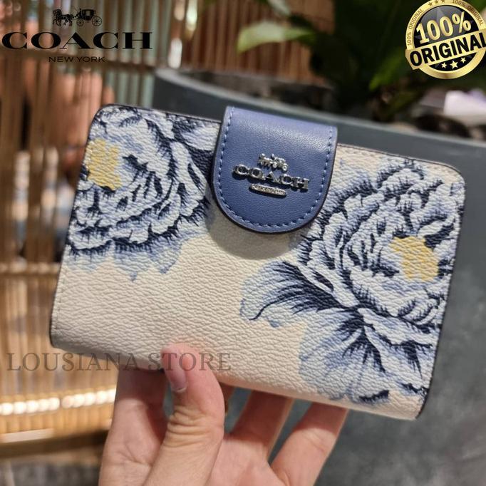 Coach WALLET CORNER ZIP MEDIUM SIGNATURE WITH FLOWER PATTERNS SALE!!!!