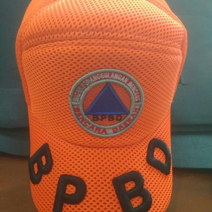 topi bordir timbul logo BPBD