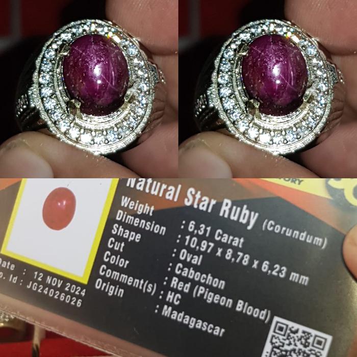 Natural Star Ruby Pigeon Blood