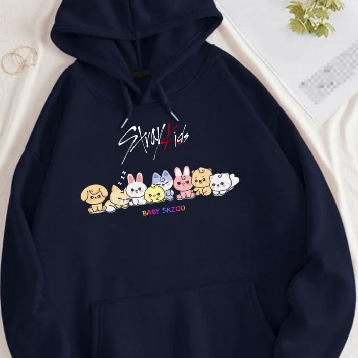 Hoodie Stray Kids Skz Skzoo Oversize Sweater Skz Skzoo University Straykids Kpop Stray Kids Wanita S