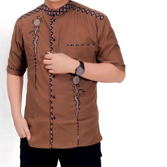Berkualitas Baju Koko Bordir Dewasa Lengan Pendek Premium Terbaru 2022 Kombinasi Batik Pekalongan Ko