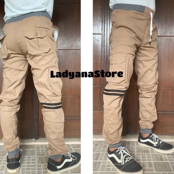 Jual Celana Rib Rip Cargo Kargo Joger Jogger Pdl Panjang Pria Cowo Laki2 Dewasa Katun Stretch 2023 /