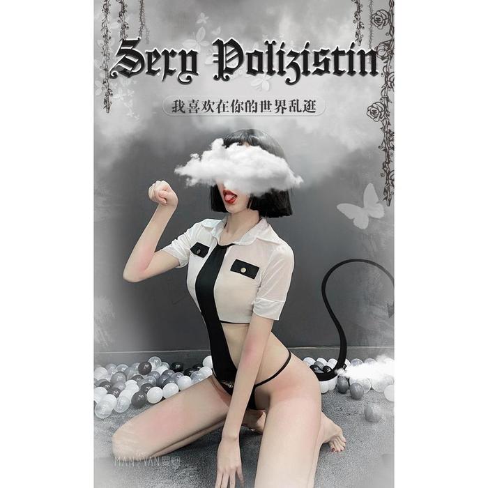 Premium Li-26 Police Agent Polisi Sexy Lingerie Baju Tidur Wanita Seksi Cosplay High Quality