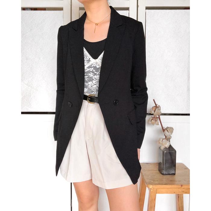 Vintage - Clovis Black Double Breasted Blazer