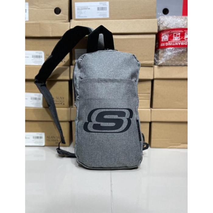 SLING BAG SKECHERS SPORT CASUAL GREY SKESBP8227GY TAS SELEMPANG SKECHERS GREY ORIGINAL