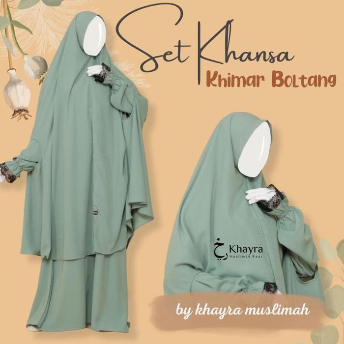 Ready Set Khansa Gamis Renda Khimar Bolong Tangan Jumbo | Gamis Manset Renda By Khayra Muslimah