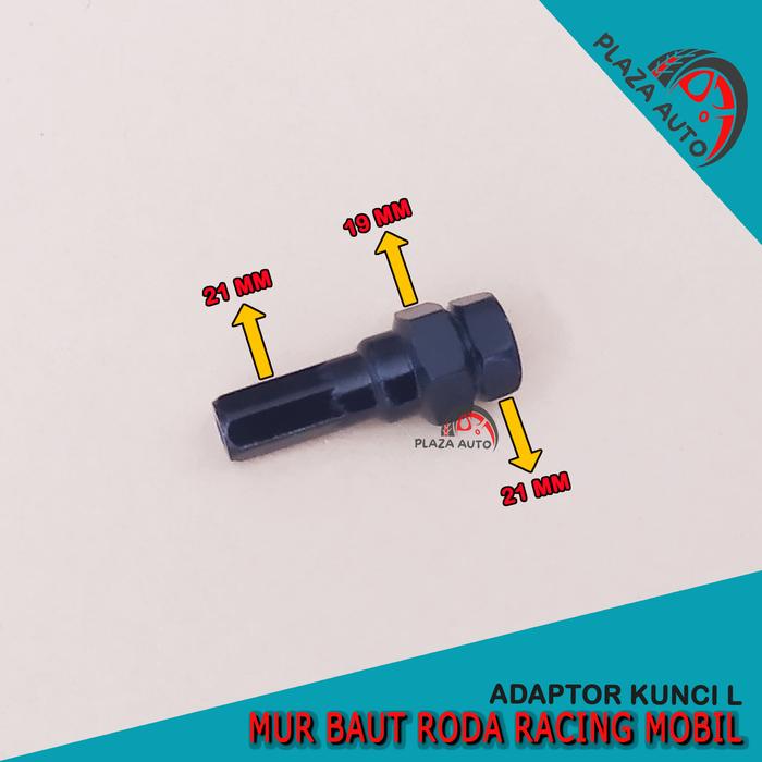 Adaptor Kunci Mur Baut Roda Racing 12mm Lugnut Kunci Roda 19/21 mm