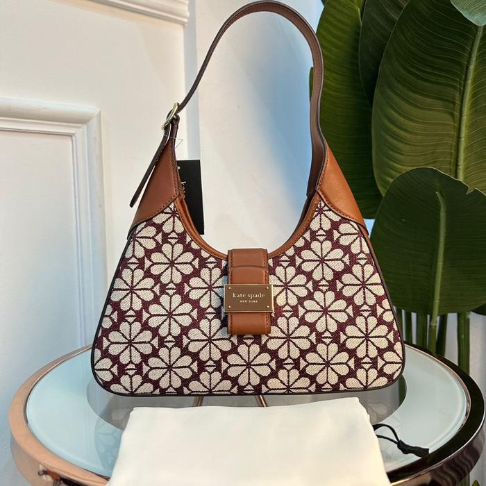 Kate spade flower jacquard burgundy shoulder