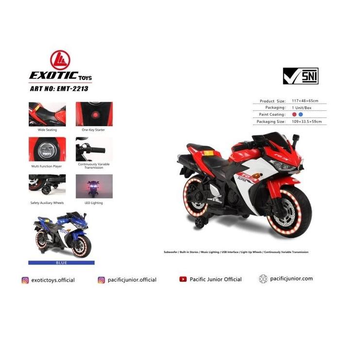 Pedro Promo (Free.Pelapis Ban) Motor Aki Anak R3 Sport Exotic Emt-2213 Emt2213 Emt 2213 / Kirakidz P