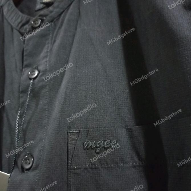 TERLARIS Kemeja koko hitam polos lengan panjang Original MGEE KENAN BLACK READY