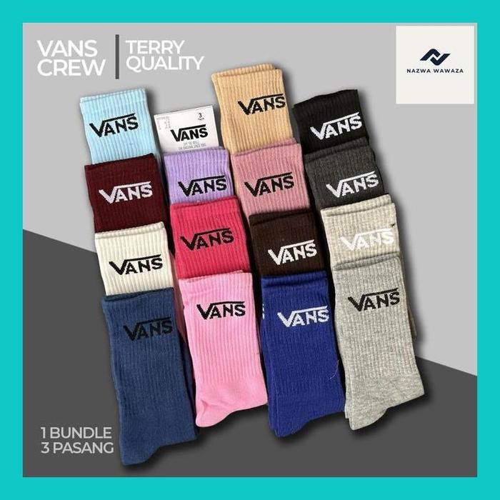 Nazw|| Vans Crew Sock Original /Vans Crew Sock/Kaos Kaki Vans Original Indonesia Bnwb 100%