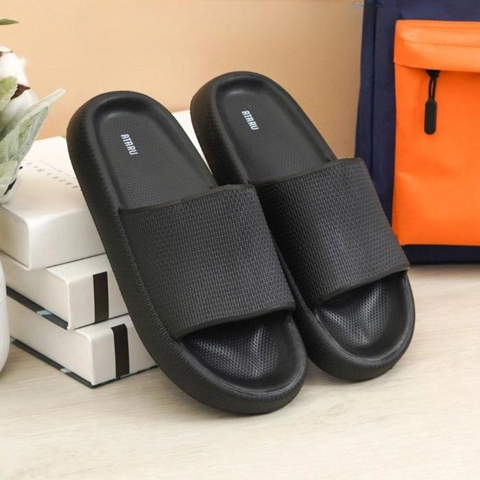 sandal ataru ukuran 39/40 sendal karet thick slides warna hitam fashion