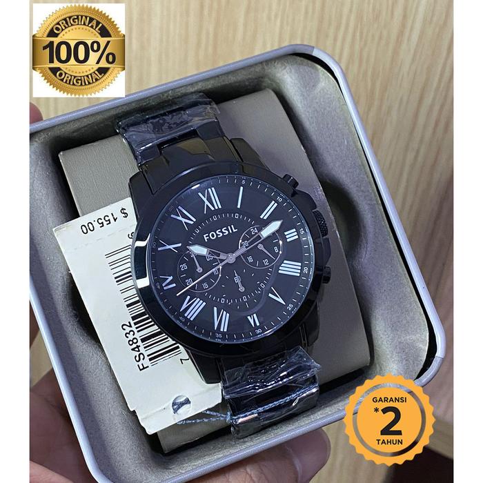 FS4832 Chronograph Men Black Dial Black Stainless Steel Original
