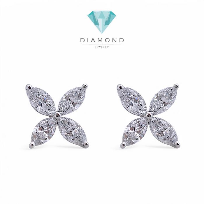 Clover Diamond Earring Lab Grown 18K / Elsy Diamond Jewelry/LGD2185-3LBL1500PF