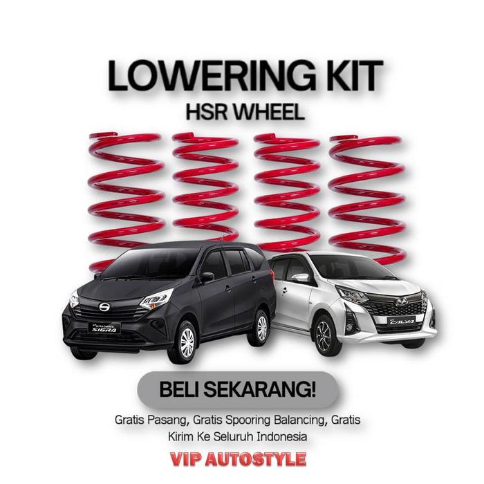 Per Ceper Lowering Kit HSR RED TOYOTA CALYA/SIGRA Free Pemasangan - Toko Velg Dan Ban Bekasi