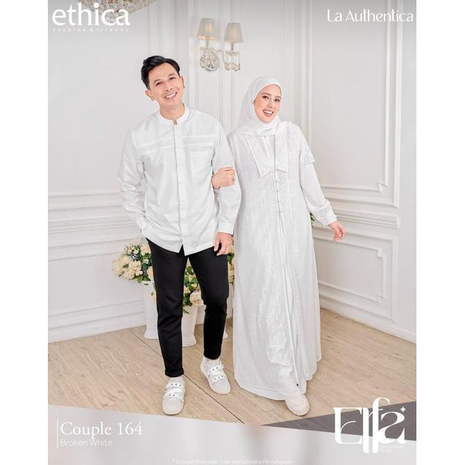 Promo / Terlaris Baju Couple Pasangan Putih + Ethica Couple 164 Broken White + Ori Terbaik