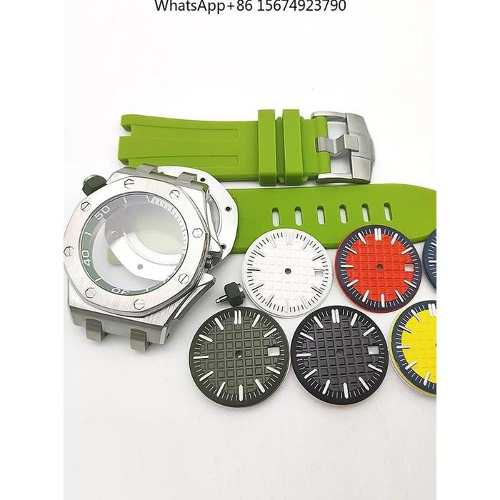 Aksesori Jam Tangan Army Green Inner Shadow 42Mm Case Kit Sapphire Substitute Royal Oak Cocok dengan
