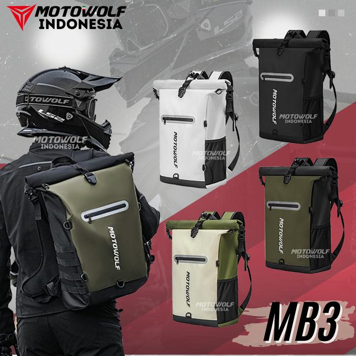 Motowolf Tas Ransel Backpack Hydropack Anti Air Include Waterblader 2 Liter & Jaring Helm MB3