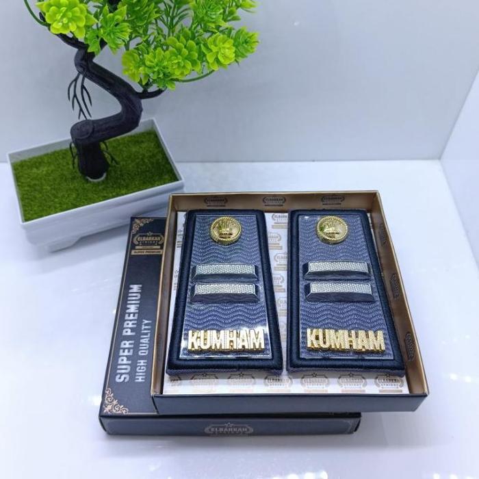 Termurah TANDA PANGKAT PDH KUMHAM AKRILIK 2B TERBARU WARNA ABU LIS BORDIR KEMENKUMHAM / KEWENANGAN I