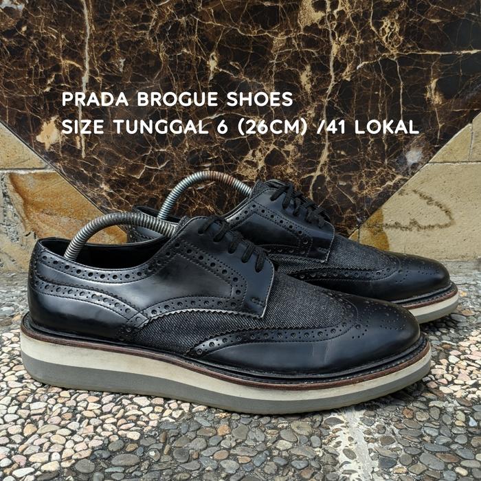 PRADA BROGUE SHOES LEATHER