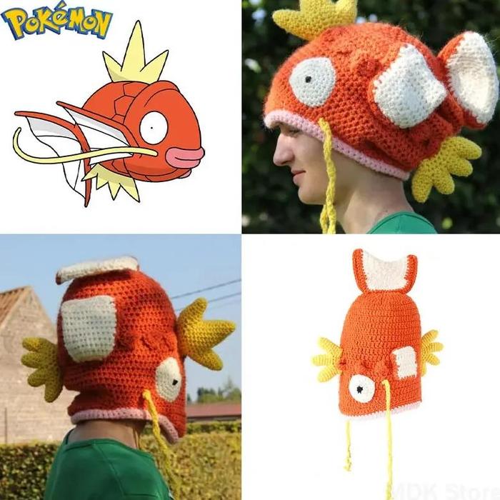 Pokemon Magikarp Hat Beanies Knitted Winter Hat Wool Cute Anime Knitted Hat Cap Costume Accessory Gi