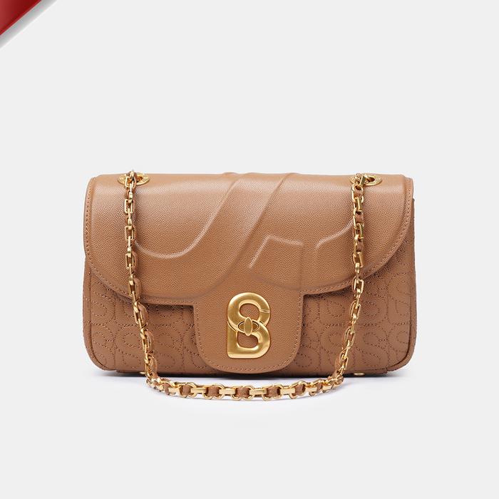 Tas Wanita BUTTONSCARVES Aluna Leather Flap Bag Medium - Caramel